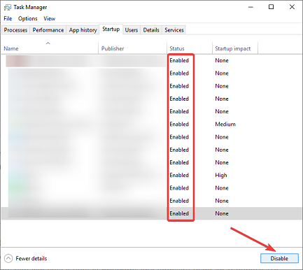 disable startup programs in task manager