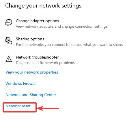 Network reset - Windows 10 Problems with Internet